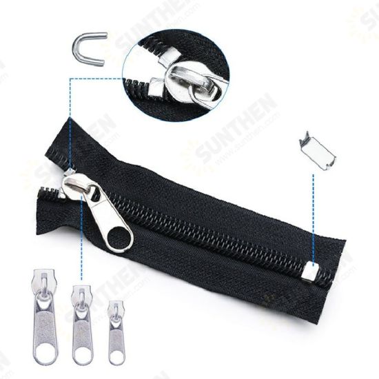 197Pcs Zipper Repair Kit Zipper Replacement Zipper Pull Rescue Kit with Zipper Install Pliers Tool and Zipper Extension Pulls