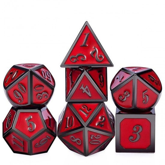 7 Pcs/Set Metal Dice Set Role Playing Dragons Table Board Game Toys With Cloth Bag Bar Party Game Dice