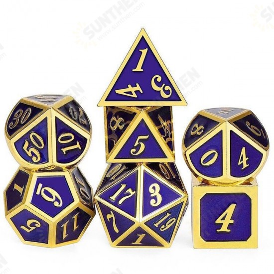 7 Pcs/Set Metal Dice Set Role Playing Dragons Table Board Game Toys With Cloth Bag Bar Party Game Dice