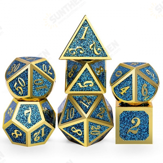 7 Pcs/Set Metal Dice Set Role Playing Dragons Table Board Game Toys With Cloth Bag Bar Party Game Dice