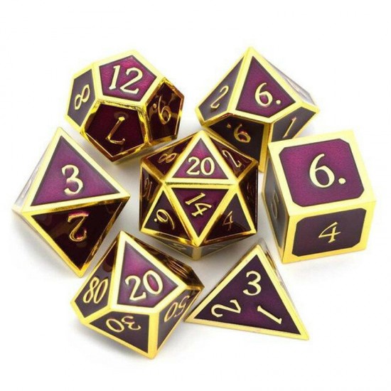 7Pcs/Set Alloy Metal Dice Set Playing Games Poker Card Dungeons Dragons Party Board Game Toy