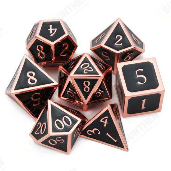 7Pcs/Set Alloy Metal Dice Set Playing Games Poker Card Dungeons Dragons Party Board Game Toy