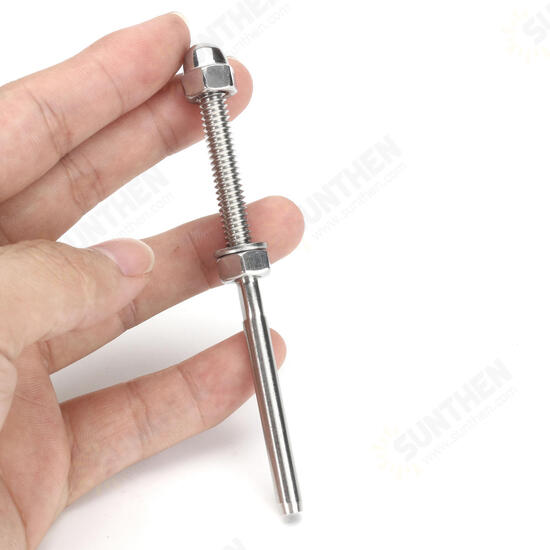 Stainless Steel Handrail Railing Cable Tensioner Threaded Stud End Fitting for 1/8 Inch Cable Wire