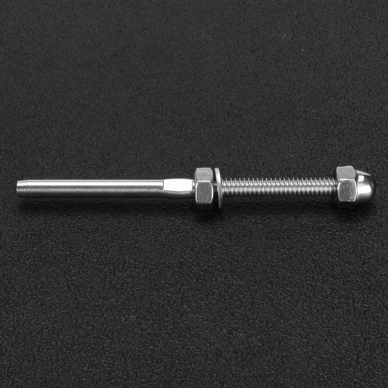 Stainless Steel Handrail Railing Cable Tensioner Threaded Stud End Fitting for 1/8 Inch Cable Wire