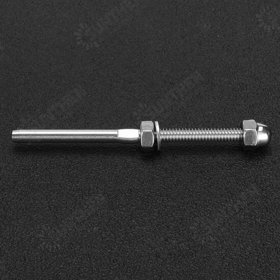 Stainless Steel Handrail Railing Cable Tensioner Threaded Stud End Fitting for 1/8 Inch Cable Wire