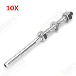 Stainless Steel Handrail Railing Cable Tensioner Threaded Stud End Fitting for 1/8 Inch Cable Wire Stainless Steel Handrail Railing Cable Tensioner Threaded Stud End Fitting for 1/8 Inch Cable Wire