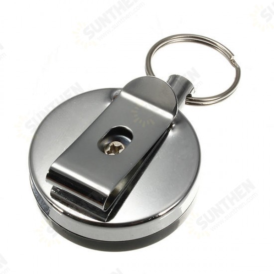 Stainless Steel Tool Belt Money Retractable Key Ring Pull Chain Clip