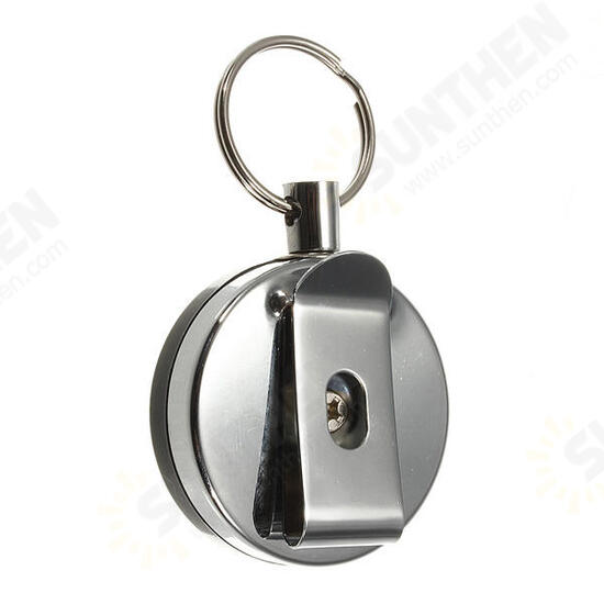 Stainless Steel Tool Belt Money Retractable Key Ring Pull Chain Clip