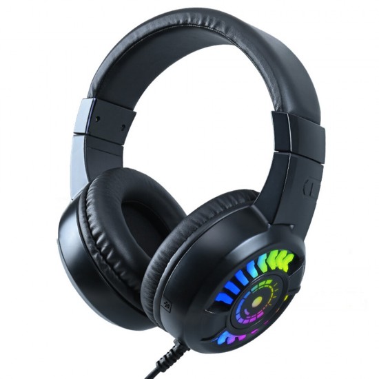 198I A7 E-sport Gaming Headset 50mm Unit 55mm Speaker Size Cool Lighting Built-in Microphone 3.5mm+USB Plug for PC