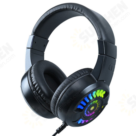 198I A7 E-sport Gaming Headset 50mm Unit 55mm Speaker Size Cool Lighting Built-in Microphone 3.5mm+USB Plug for PC