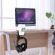 2-in-1 Headset Stand Cup Holder 360° Rotating PC Gaming Headphone Hanger Wall Hook Mount Headphone Organizer Desktop Accessories