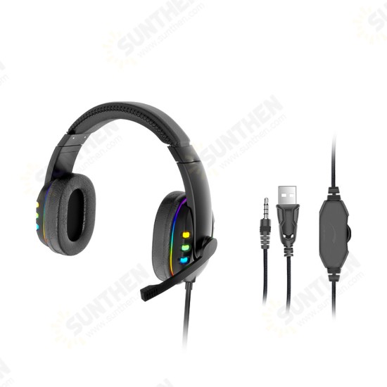 AK 47 Gaming Headset 7.1Virtual Surround Sound 40mm Driver Unit Brilliant RGB LED Light Noise Reduction Mic for PS3/4 PC Laptop