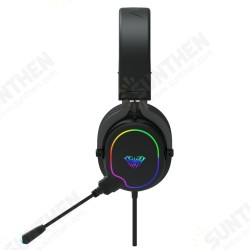 F606 Gaming Headset 3.5mm Wired 50mm Driver RGB Light Bass Stereo Surround Sound Lightweight Headset with Microphone for Computer Laptop PC Gamer F606 Gaming Headset 3.5mm Wired 50mm Driver RGB Light Bass Stereo Surround Sound Lightweight Headset with Microphone for Computer Laptop PC Gamer