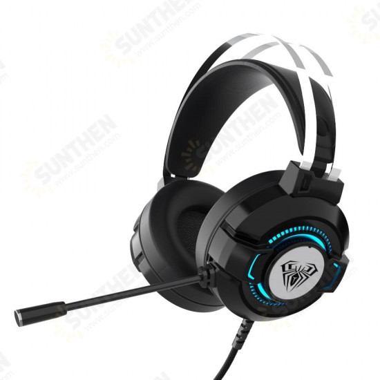 S602 Wired Gaming Headset Bass Stereo Earphones RGB Light Game Headphones Noise Cancelling with Mic for Desktop Computer PC