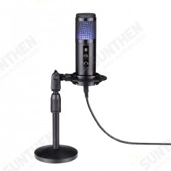 K04 Condenser Microphone Kit USB Wired Cardioid-directional RGB Dynamic Light Audio Sound Recording Vocal Microphone for PS4 Game Video Conference Mic K04 Condenser Microphone Kit USB Wired Cardioid-directional RGB Dynamic Light Audio Sound Recording Vocal Microphone for PS4 Game Video Conference Mic