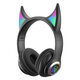 CR STN-29 Devil's Horn Headset Wireless BT5.0 HIFI Stereo Sound IPX5 Noise-Canceling Colorful RGB Backlit Over-Ear Headphone with Built-in Speaker