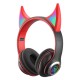 CR STN-29 Devil's Horn Headset Wireless BT5.0 HIFI Stereo Sound IPX5 Noise-Canceling Colorful RGB Backlit Over-Ear Headphone with Built-in Speaker