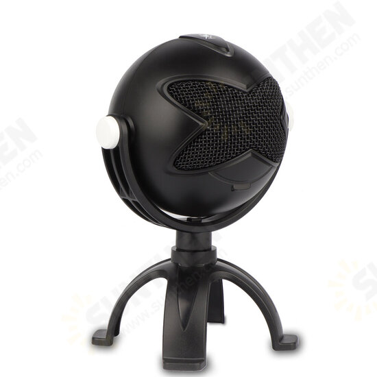 ME7 Alien Ball-shape Condenser Microphone USB Wired Supercardioid-directional Sound Recording Vocal Microphone Gaming Mic for Computer PC Laptop