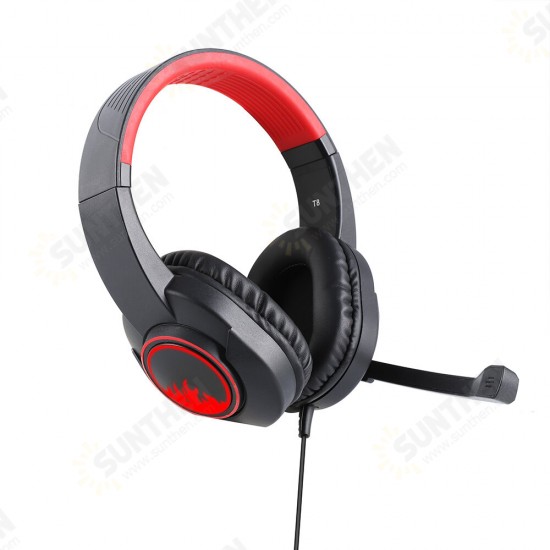 T8 Gaming Headset 3.5mm Wired Headphone with Microphone Noise Cancelling LED Light for PS4 for Xbox One for PC