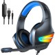 J6 Gaming Headset 50mm Driver Unit RGB Light Noise Reduction Mic 3.5mm USB Port for PS4 PC Xbox One Switch Smartphone