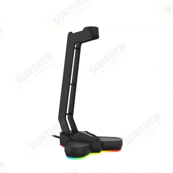 AC3001S RGB Light-emitting Headphone Stand Headset Hook Holder Display Rack Storage Tools Anti-slip Aggravating Base