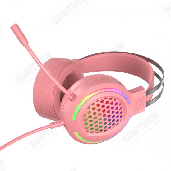 G12 Wired Gaming Headphone 7.1 Channel 50mm Driver USB Wired LED Light Honeycomb Hollow Gamer Headset with Mic for Computer PC PS3/4