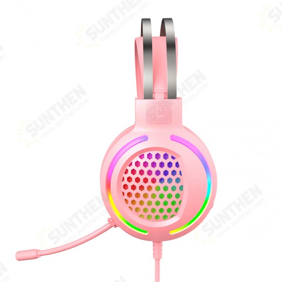 G12 Wired Gaming Headphone 7.1 Channel 50mm Driver USB Wired LED Light Honeycomb Hollow Gamer Headset with Mic for Computer PC PS3/4