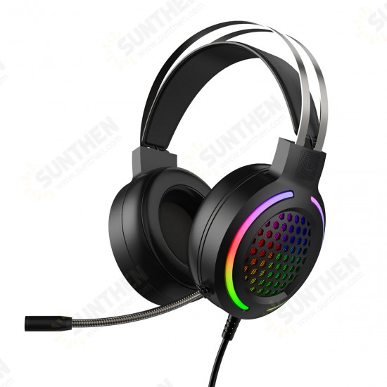 G12 Wired Gaming Headphone 7.1 Channel 50mm Driver USB Wired LED Light Honeycomb Hollow Gamer Headset with Mic for Computer PC PS3/4