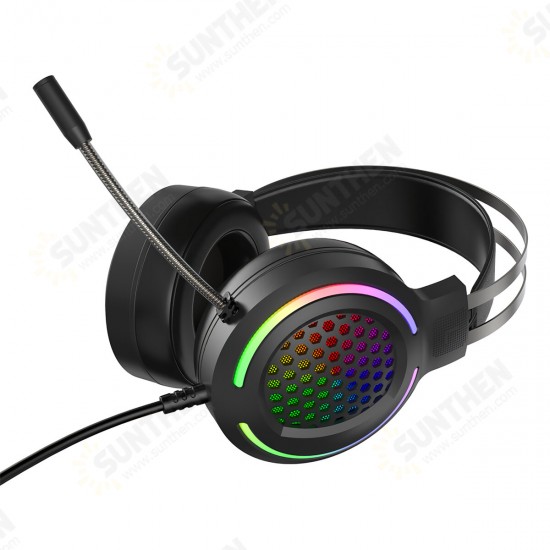 G12 Wired Gaming Headphone 7.1 Channel 50mm Driver USB Wired LED Light Honeycomb Hollow Gamer Headset with Mic for Computer PC PS3/4