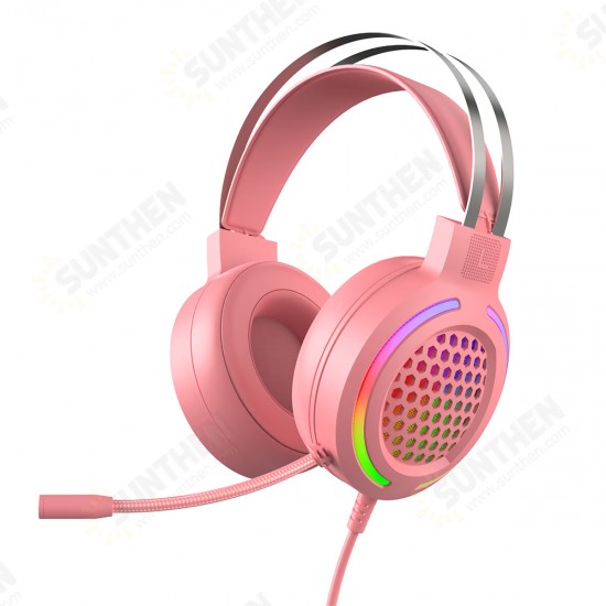 G12 Wired Gaming Headphone 7.1 Channel 50mm Driver USB Wired LED Light Honeycomb Hollow Gamer Headset with Mic for Computer PC PS3/4