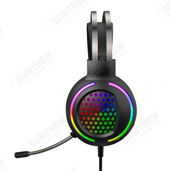 G12 Wired Gaming Headphone 7.1 Channel 50mm Driver USB Wired LED Light Honeycomb Hollow Gamer Headset with Mic for Computer PC PS3/4