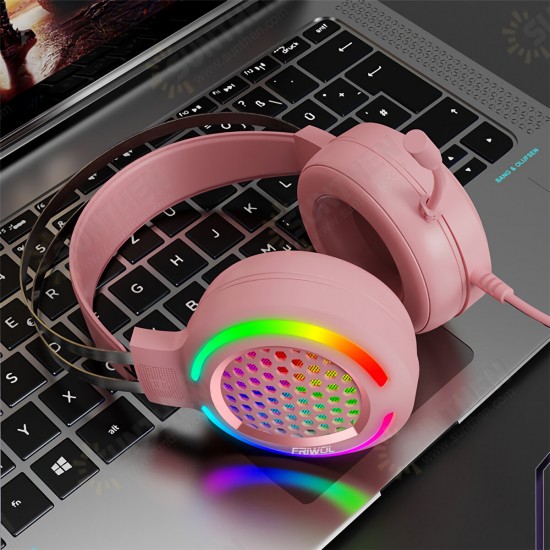 G12 Wired Gaming Headphone 7.1 Channel 50mm Driver USB Wired LED Light Honeycomb Hollow Gamer Headset with Mic for Computer PC PS3/4