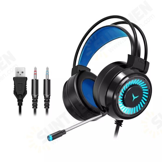 G60 Gaming Headset 7.1 Channel 50MM Speaker Unit Colorful Circular Breathing Light HIFI Cinema Sound 360° Omnidirectional Microphone