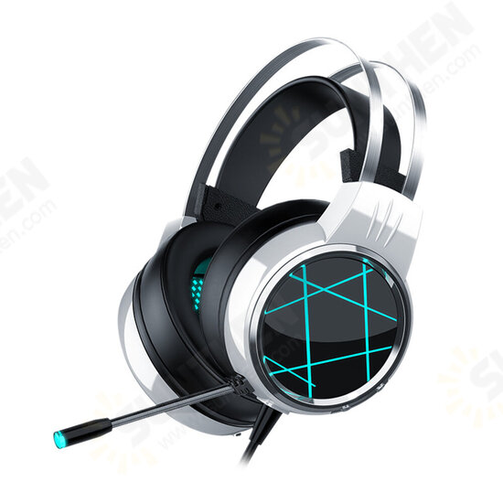 V5 Gaming Headset 7.1Channerl 50mm Unit RGB Colorful Light 4D Surround Sound Ergonomic Design 360° Omnidirectional Noise Reduction Microphone