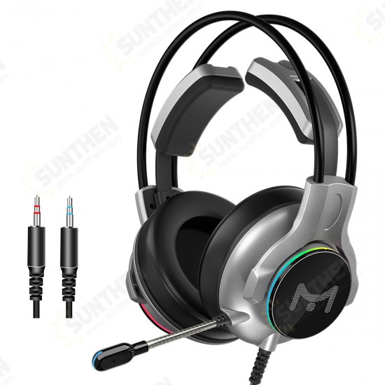 X10 Gaming Headset 7.1 Channel USB / Dual 3.5mm Wired LED Gaming Headset Bass Stereo Sound Headphone Earphones with Mic for PS4 Computer PC Gamer