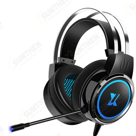 X8 Gaming Headset 7.1Channerl 50mm Unit RGB Colorful Light 4D Surround Sound Ergonomic Design 360° Omnidirectional Noise Reduction Microphone