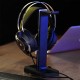 Inphic H100 Headset Stand Dual USB Ports Colorful Light Base Headphone Hanger Headset Mount Holder Office Home Decor