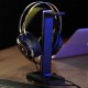 Inphic H100 Headset Stand Dual USB Ports Colorful Light Base Headphone Hanger Headset Mount Holder Office Home Decor