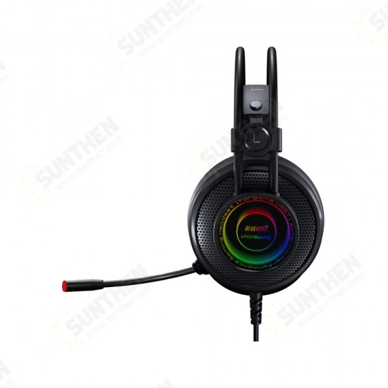 K1 Gaming Headset Virtual 7.1 Channel 50mm Driver Unit RGB Light High Sensitivity Microphone Headphone for PC