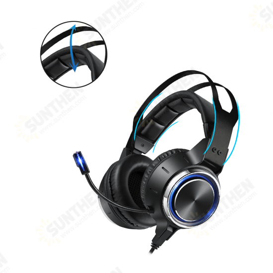 K15 Gaming Headset 50mm Unit RGB Rainbow Colors Noise Canceling 0mnidirectional Mic Line Control for PS4 PC for Xbox one Laptop