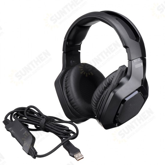 K10 7.1 Channel Gaming Headset Virtual Surround Sound Bass Headphone LED Lights Omnidirectional microphone USB Interface