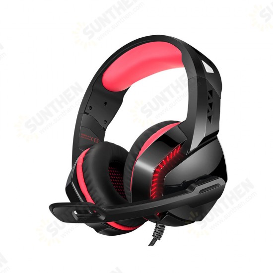 H-3 Gaming Headset USB Built-in Sound Card Dazzling Optical Headset 50mm Drive Unit 120° Rotating Microphone 4D Powerful Bass USB+3.5mm Audio Plug Gaming Headset