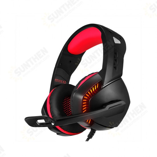 H-3 Gaming Headset USB Built-in Sound Card Dazzling Optical Headset 50mm Drive Unit 120° Rotating Microphone 4D Powerful Bass USB+3.5mm Audio Plug Gaming Headset