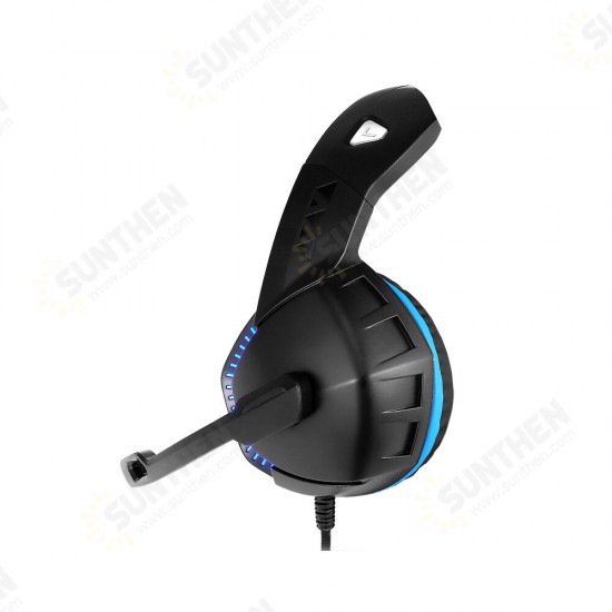 H-3 Gaming Headset USB Built-in Sound Card Dazzling Optical Headset 50mm Drive Unit 120° Rotating Microphone 4D Powerful Bass USB+3.5mm Audio Plug Gaming Headset