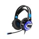 H-4 Gaming Headset Dazzling Optical Headphone 50MM Drive Unit 360° Bending Soft Rubber Microphone 3.5mm Single Plug + USB Interface