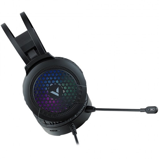 VH120 Gaming Headset Noise Reduction Microphone Headphone Reticulated Area Broad-spectrum Circular RGB Lights for PC Laptop Tablet Phone