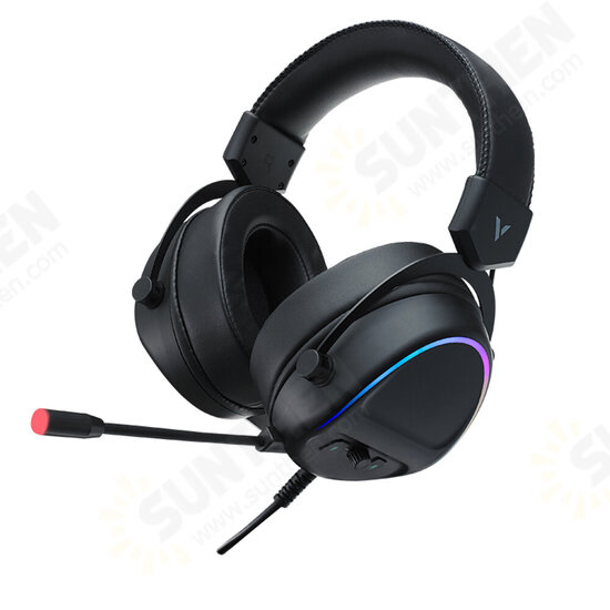 VH650 Wired Gaming Headset Virtual 7.1 Channel 50MM Sound Unit RGB Backlit Headphone with 360° Adjustable Noise-Canceling Microphone for Computer PC Gamer