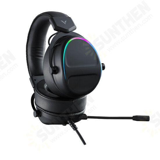 VH650 Wired Gaming Headset Virtual 7.1 Channel 50MM Sound Unit RGB Backlit Headphone with 360° Adjustable Noise-Canceling Microphone for Computer PC Gamer