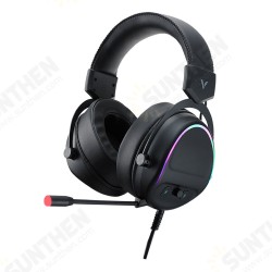 VH650 Wired Gaming Headset Virtual 7.1 Channel 50MM Sound Unit RGB Backlit Headphone with 360° Adjustable Noise-Canceling Microphone for Computer PC Gamer VH650 Wired Gaming Headset Virtual 7.1 Channel 50MM Sound Unit RGB Backlit Headphone with 360° Adjustable Noise-Canceling Microphone for Computer PC Gamer