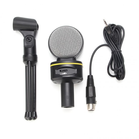 SF-930 3.5mm Studio Professional Condenser Sound Recording Microphone with Tripod Holder for PC Laptop